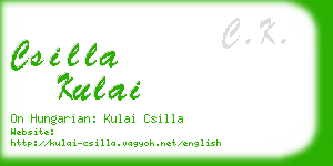 csilla kulai business card